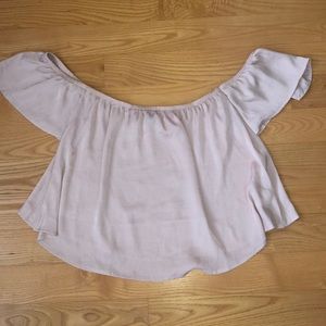 American Eagle Light Pink Off the Shoulder Top